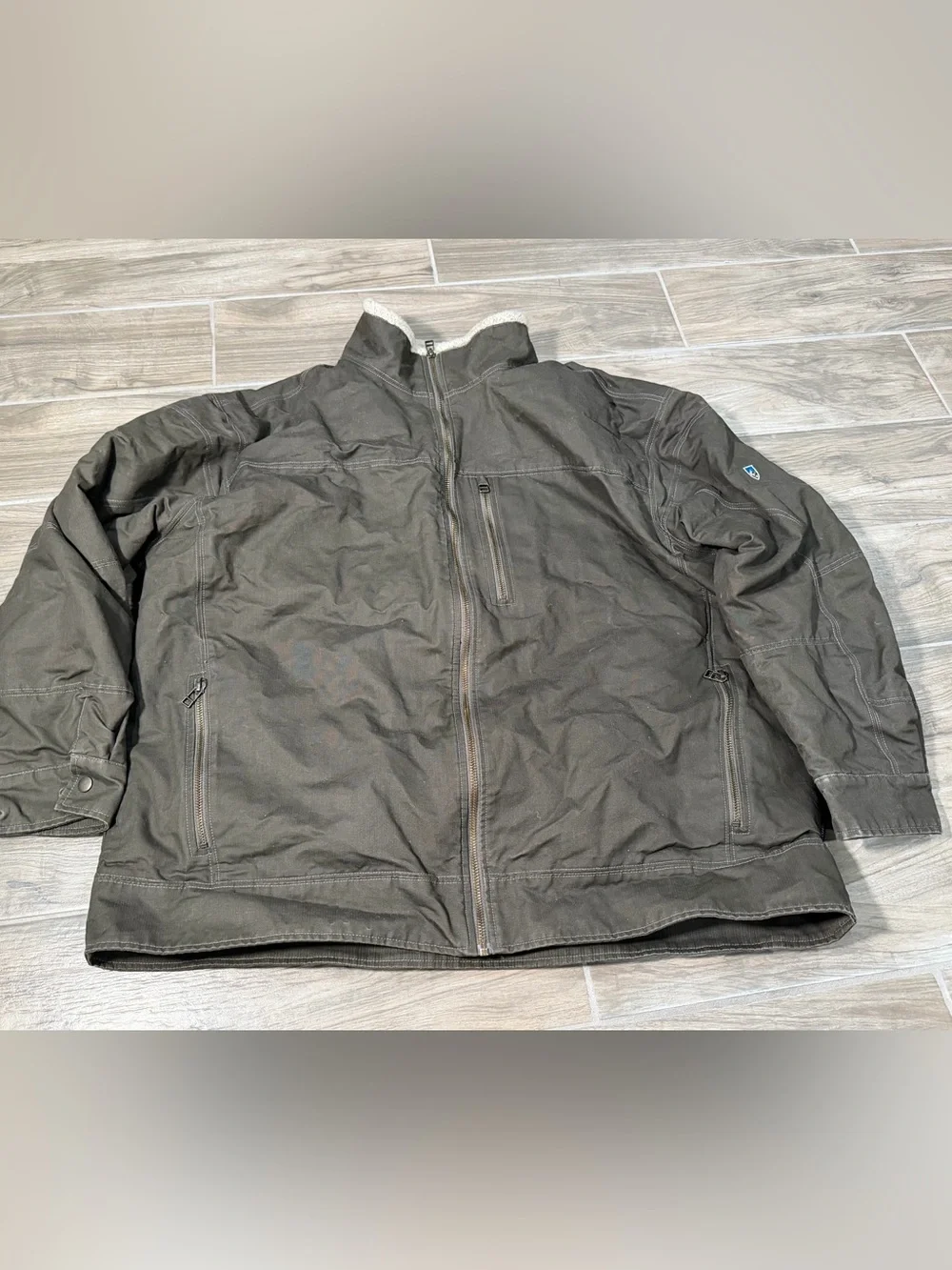 Kuhl Burr Canvas Vintage Patina Dyed Hiking Outdoor Jacket Green Men's XXXL